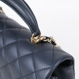 Chanel Mini Rec Top Handle Dark Navy - (MICROCHIP)