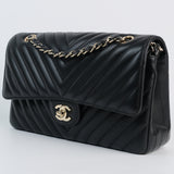 Chanel Chevron Double Flap Medium -s23