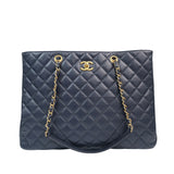 Chanel Timesless Tote Navy Blue GHW - s21