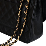 Chanel Double Flap Jumbo Black GHW -s24