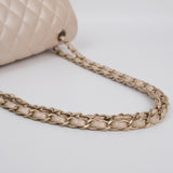 Chanel Double Flap Pearly Beige Medium -s16