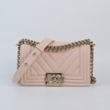 Chanel Le boy Small Chevron Light Pink