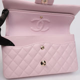 Chanel Double Flap Medium Pink GHW - s31