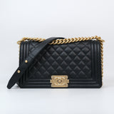 Chanel Le Boy Old Medium Black AGHW - s30