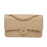 Chanel Double Flap Medium Beige Claire GHW - s31