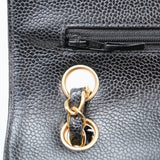 Chanel Double Flap Medium Black Caviar GHW -s9