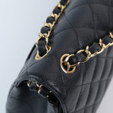 Chanel Double Flap Jumbo Black Ghw -s16