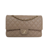 Chanel Double Flap Medium Dark Beige GHW - (MICROCHIP)