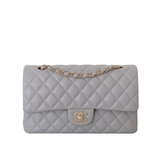 Chanel Double Flap Medium Dove Gray GHW - (MICROCHIP)
