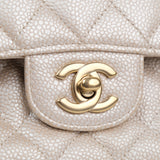 Chanel Double Flap Pearly Beige Medium -s16
