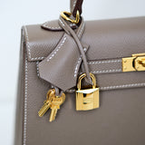HOLD | Hermes Kelly 25 Sellier Etoupe GHW - U