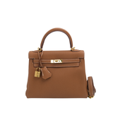 Hermes Kelly 25 Togo Gold GHW - U