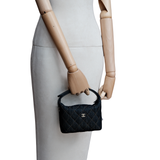 Chanel Classic Mini Hobo Pouch w/ Chain Dark Blue Denim