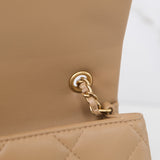 Chanel Mini Flap Quilted Heart Charm Dark Beige GHW