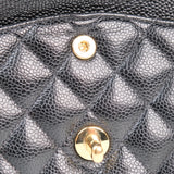 Chanel Double Flap Medium Black Caviar GHW -s9