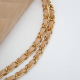 Chanel Double Flap Medium Beige Claire GHW - (MICROCHIP)