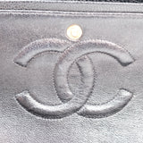 Chanel Double Flap Medium Black Caviar GHW -s9