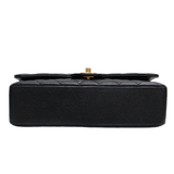 Chanel Double Flap Medium Black Caviar GHW - (MICROCHIP)