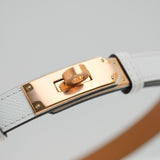 Hermes Kelly Belt White RGHW