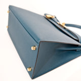 Hermes Kelly 28 Sellier Vert Bosphere GHW - T