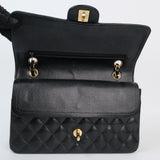 Chanel Double Flap Medium Black Caviar GHW -s9