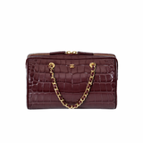 Chanel Bowling Bag Croc Burgundy