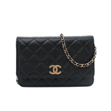 Chanel Seasonal WOC Black Caviar GHW - (MICROCHIP)