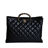 Chanel Large CC Shopping Tote Black GHW - (MICROCHIP)