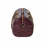 Chanel Bowling Bag Croc Burgundy