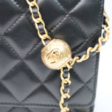 Chanel WOC Black Lambskin Pearl Crush GHW - s30