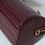 Chanel Bowling Bag Croc Burgundy