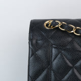 Chanel Double Flap Jumbo Black Ghw -s16