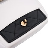 Chanel Mini Square Black and White GHW - s19