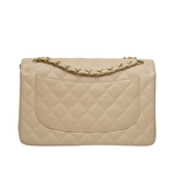 Chanel Double Flap Jumbo Beige Claire GHW - s14