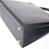 Hermes Kelly 25 Sellier Epsom Noir GHW - U
