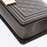 Chanel Le Boy Old Medium Dark Brown