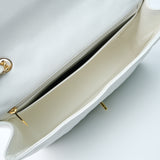 Chanel Vintage Single Flap White Caviar GHW -s12
