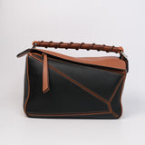 Loewe Puzzle Small Bicolor (Tan&Black)