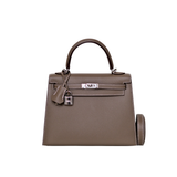 Hermes Kelly 25 Etoupe Epsom Sellier PHW - K