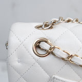 HOLD / Chanel Double Flap Medium White - GHW