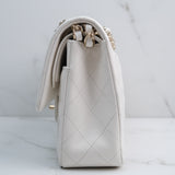 HOLD / Chanel Double Flap Medium White - GHW