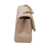 Chanel Mini Rectangle Raffia Dark Beige GHW