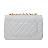 Chanel Vintage Single Flap White Caviar GHW -s12