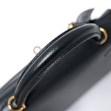 Hermes Kelly 25 Sellier Epsom Noir GHW - U