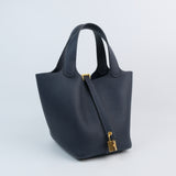 Hermes Picotin 18 Bleu Nuit GHW  -Y