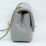 Chanel Mini Rectangle Gray Pearl Crush - (MICROCHIP)