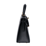 Hermes Kelly 25 Sellier Epsom Noir GHW - U