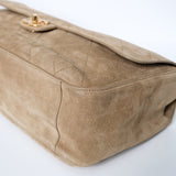Chanel 26s Suede Dark Beige Maxi Flap GHW - (BRANDNEW)