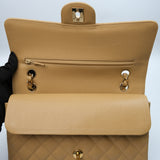 Chanel Double Flap Medium Dark Beige Vintage GHW -s8