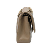 Chanel Double Flap Medium Dark Beige GHW - (MICROCHIP)